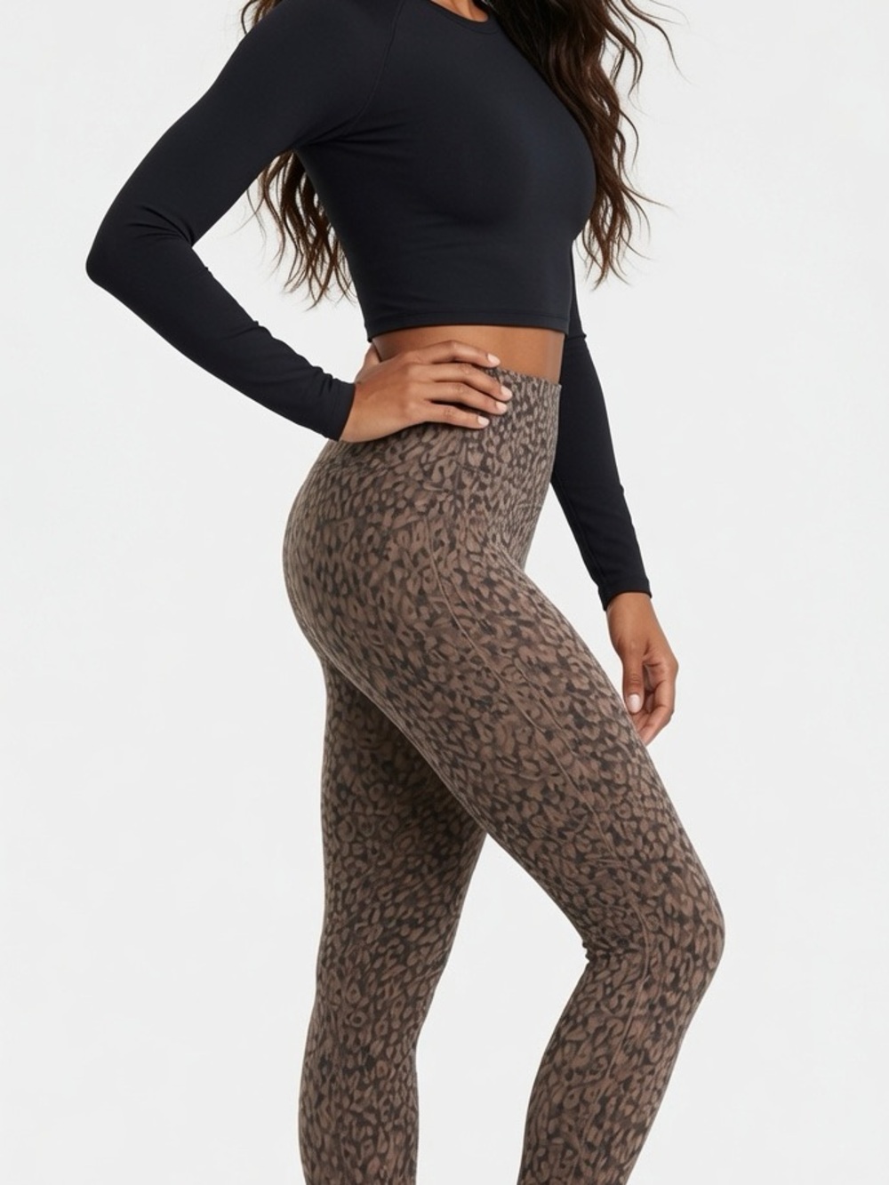 Spanx XL NWT High-Rise Sculpting Leggings in Brown Leopard Print